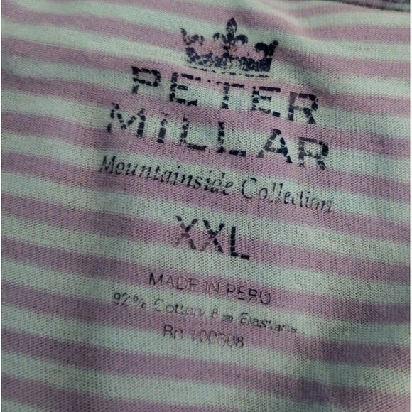 2 Peter Millar Polo Shirts Size XXL Stripe Cotton Short Sleeve - Picture 3 of 6